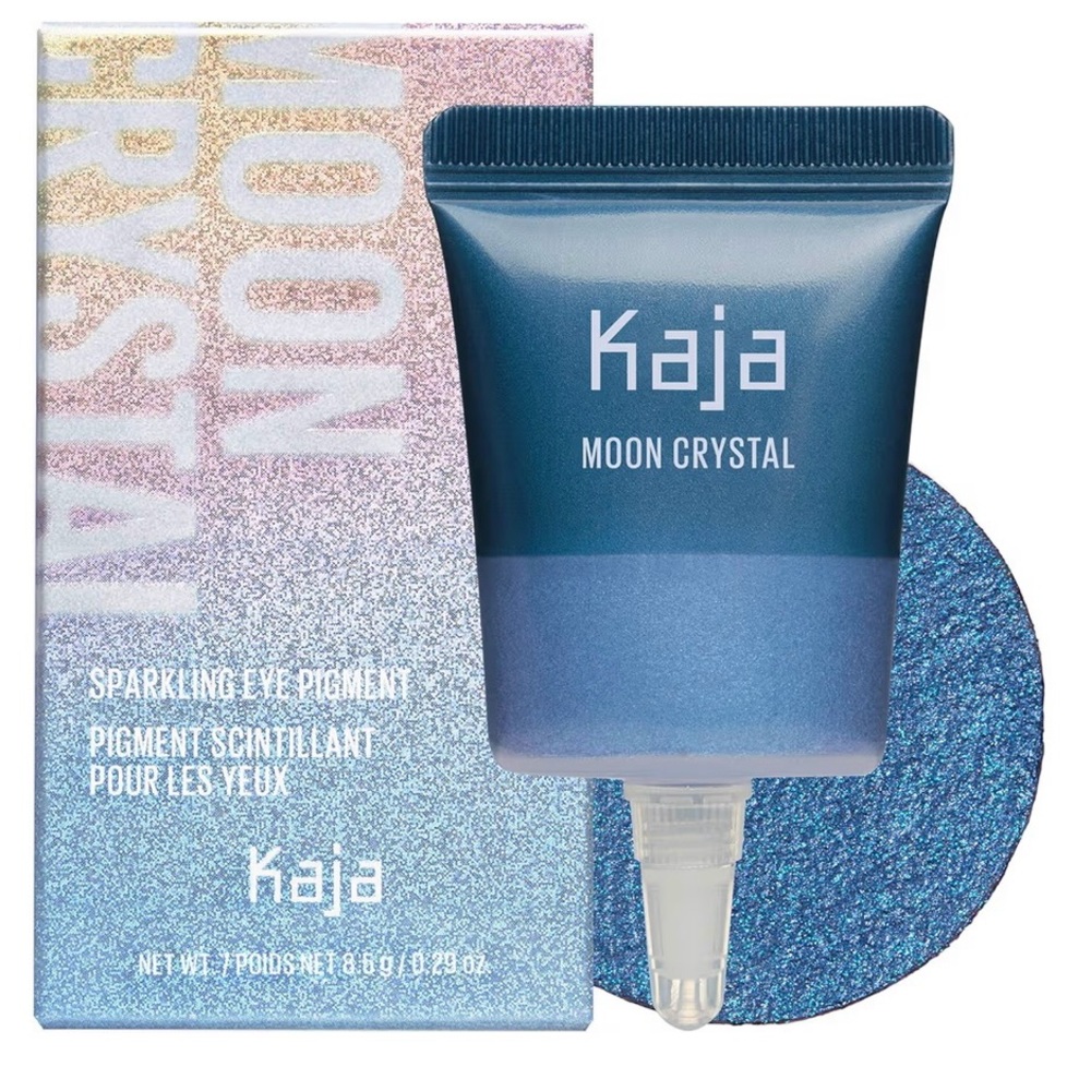 Kaja Eyeshadow Moon Crystal Sparkling Eye Pigment, Shimmering Royal Blue Finish